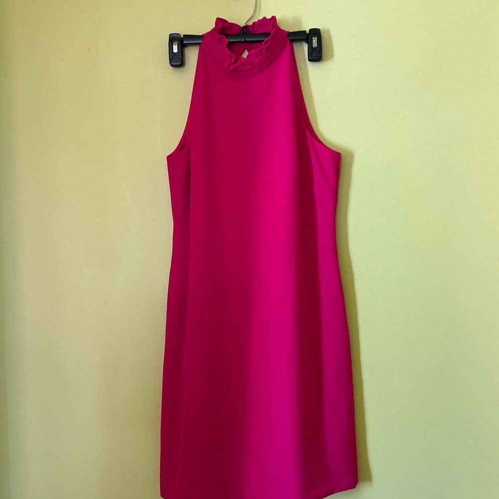Vince Camuto Halter Neck Hot Pink Mini Dress